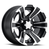 ITP SS 312 12x7 / 4x110 BP / 2+5 Offset Black w/ Machined Wheel