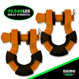 Rhino USA 8T Super Shackle 2-Pack (Orange)