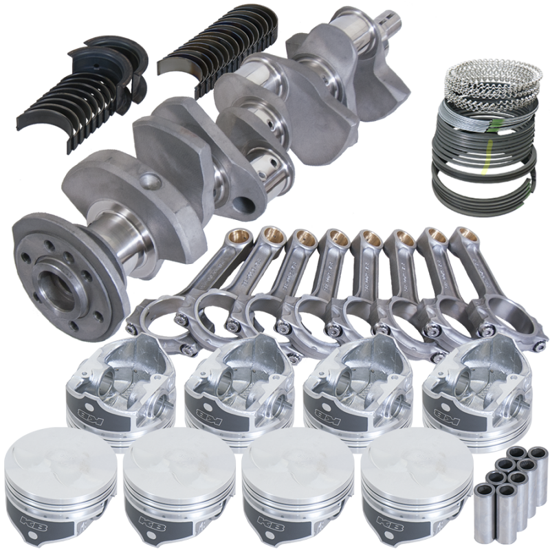 Eagle Chevy 350 1Pc 3.480in Crank 6.000in I-Beam Rod -7cc Flat Top 4.000in Pistons Rotating Assembly