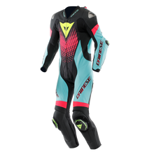 Load image into Gallery viewer, Dainese Laguna Seca 6 1PC Leather Suit Perforated Black/Water/Fuxia Size - 46