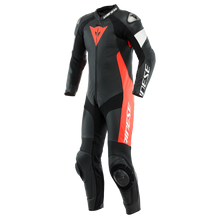 Load image into Gallery viewer, Dainese Tosa 1PC Leather Suit Perforated Black/Fluorescent Red/White Size - 54