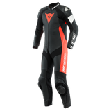 Dainese Tosa 1PC Leather Suit Perforated Black/Fluorescent Red/White Size - 54