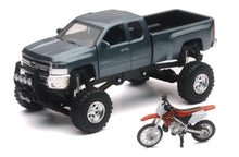 Load image into Gallery viewer, New Ray Toys Chevolet Silverado with Honda Dirt Bike/ Scale - 1:32