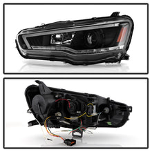Load image into Gallery viewer, Spyder 08-17 Mitsubishi Lancer EVO 10 Projector Headlights - Black (PRO-YD-ML08V2SI-SEQ-BK)