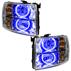 Oracle Lighting 07-13 Chevrolet Silverado Pre-Assembled LED Halo Headlights - Blue
