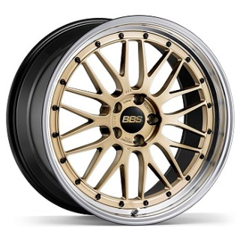 BBS LM 20x9 5x130 ET42 CB71.6 Gold Wheel w/ Diamond Cut Machined Lip