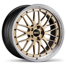 BBS LM 20x9 5x130 ET42 CB71.6 Gold Wheel w/ Diamond Cut Machined Lip