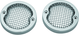 Kuryakyn Mesh Turn Signal Bezels 3-1/4in Chrome