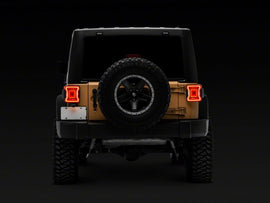 Raxiom 07-18 Jeep Wrangler JK Axial Series JL Style LED Tail Lights- BlkHousing- Red Lens