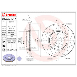 Brembo OE 10-15 Chevrolet Camaro/10-17 Equinox/14-20 Impala Drilled Xtra Brake Disc - Front