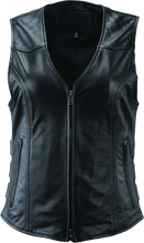 Load image into Gallery viewer, Kuryakyn Leather By River Road Plains Leather Vest Black Womens - Small