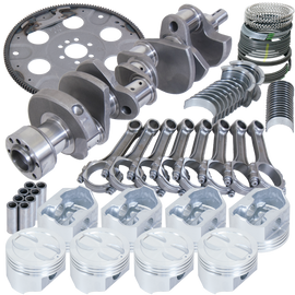 Eagle Chevy 350 1Pc 3.480in Crank 5.700in I-Beam Rods 4.060in Pistons 153 Tooth FP Balanced Assembly
