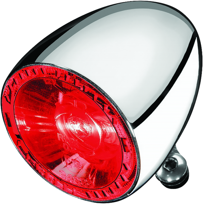 Kuryakyn Bullet 1000 Run Brake Taillight Clear Lens Red/Red Chrome