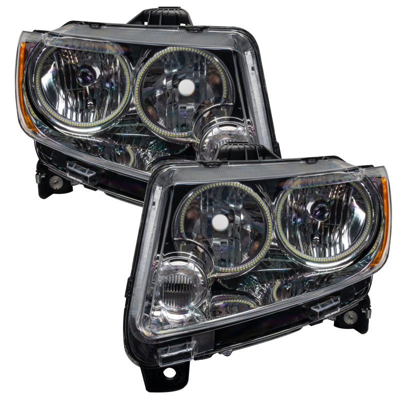 Oracle 11-13 Jeep Grand Cherokee Pre-Assembled Halo Headlights (Non HID) Chrome - Red