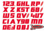 Hardline Boat Lettering Registration Installation Kit 3 in. - 900 Red