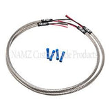 NAMZ Turn Signal Harness 24in. (SS Braided & Clear Coated - For Triple Tree Mounted Signals)