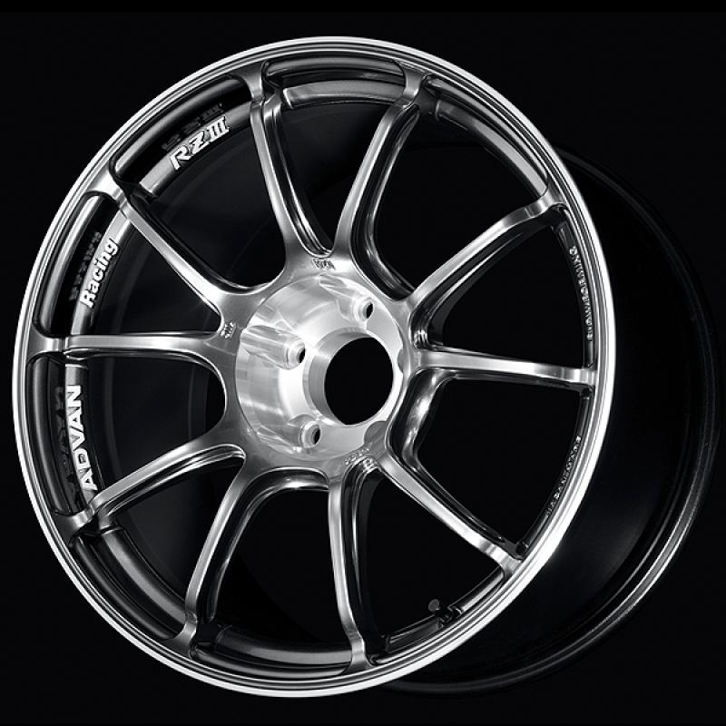 Advan RZIII 18x8.5 / +30 Offset / 5x114.3 BC / 73mm Bore / Hyper Platinum Black & Diamond Cut