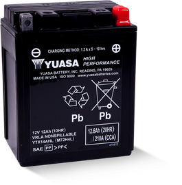 Yuasa YTX14AHL Maintenance Free AGM 12-Volt Battery