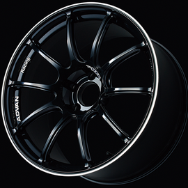 Advan RZII 18x7.5 / +50 Offset / 5x100 / 63mm Bore / Racing Gloss Black and Ring
