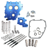 S&S Cycle 2006 Dyna Chain Drive Cam Chest Kit w/o Cam - Chrome Pushrod Tubes & Chain Tensioner