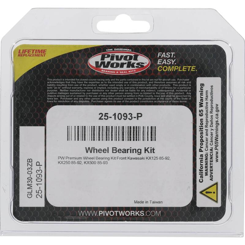 Pivot Works Kawasaki Wheel Bearing Kit Premium Bearings