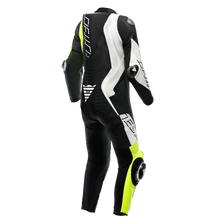 Load image into Gallery viewer, Dainese Audax D-Zip 1PC Perforated Leather Suit Black/Yellow Fluorescent/White Size - 46