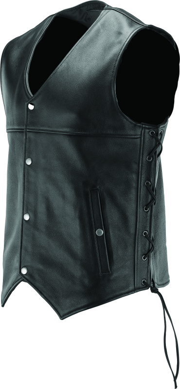 Kuryakyn Leather By River Road Old Skool Leather Vest Black - Large