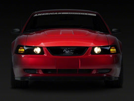 Raxiom 99-04 Ford Mustang Axial Series Projector Headlights- Blk Housing (Smoked Lens)