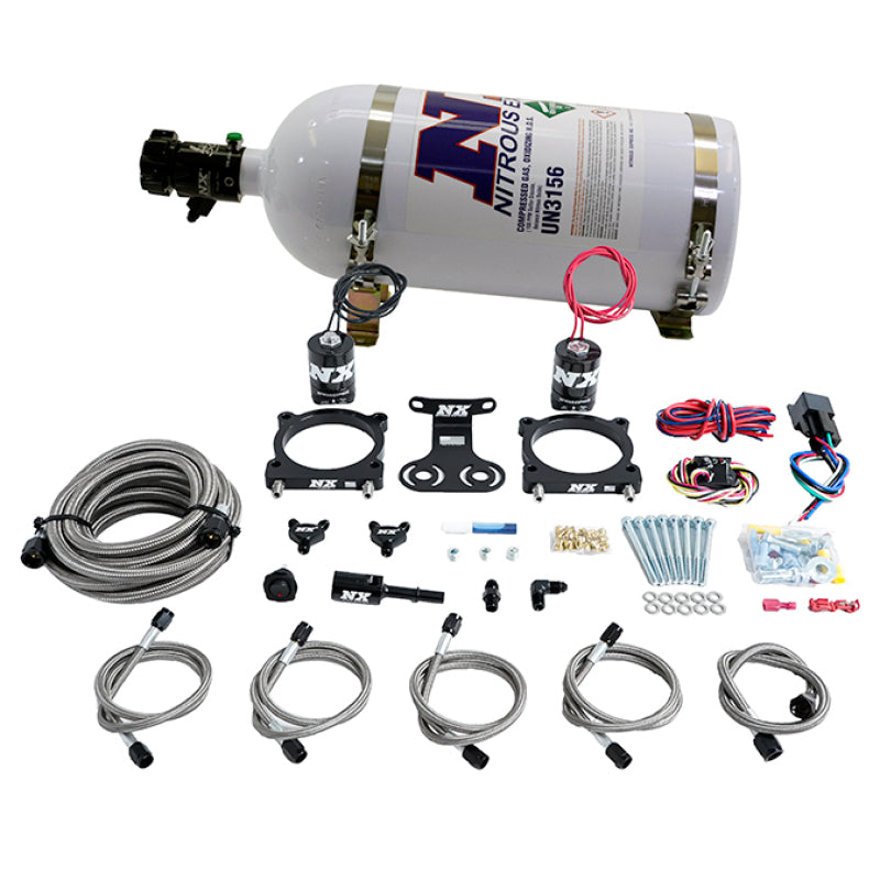 Nitrous Express 2024+ Ford Mustang 5.0L Dual Throttle Body Plate System w/10lb Bottle