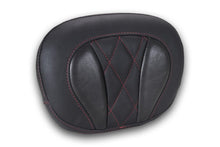 Load image into Gallery viewer, Mustang Deluxe Diamond Touring Sissy Bar Pad Black w/Dark Cherry Thread