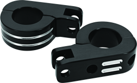 Bikers Choice Black Billet Highway Peg Mounts for 1.25 Inch Engine Guard Universal Custom Pr