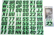 Load image into Gallery viewer, Hardline Snowmobile Lettering Registration Kit 2 in. - 500 Black/Kiwi Green
