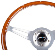 Load image into Gallery viewer, NRG Classic Wood Grain Steering Wheel (365mm) Wood w/Metal Accents &amp; Polished Alum. 3-Spoke Center