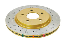 Load image into Gallery viewer, DBA 05-13 Ford Mustang GT/V6 Rear Drilled &amp; Slotted 4000 Series Rotor w/ Gold Hat