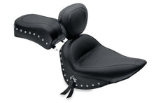 Load image into Gallery viewer, Mustang 84-06 Harley Standard Rear Tire Standard Touring Solo Seat w/Driver Backrest Studs - Black