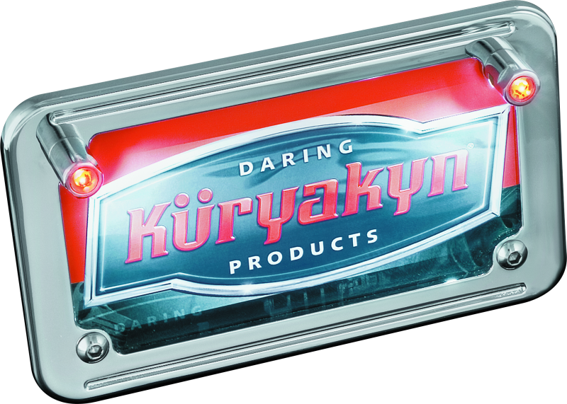 Kuryakyn LED License Plate Light With Red Accent Light Universal Chrome