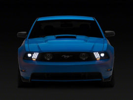 Raxiom 10-12 Ford Mustang LED Projector Headlights SEQL Turn Signals- Blk Housing (Clear Lens)