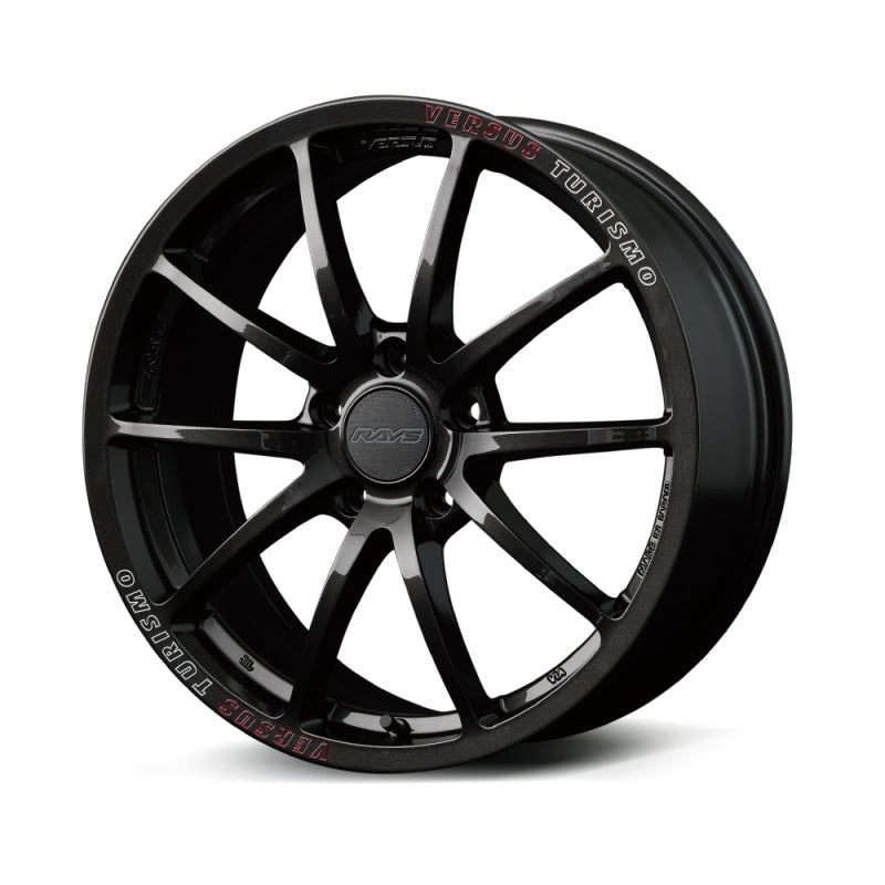 Versus VT125S 18X7.5 +45 5-100 Super Dark Gunmetal/MC/RAP (Red Clear)