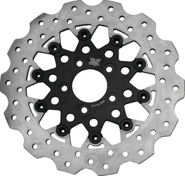 Twin Power 08-Up FLH FLT Rear 11.8 Scalloped Floating Rotor Black Mesh