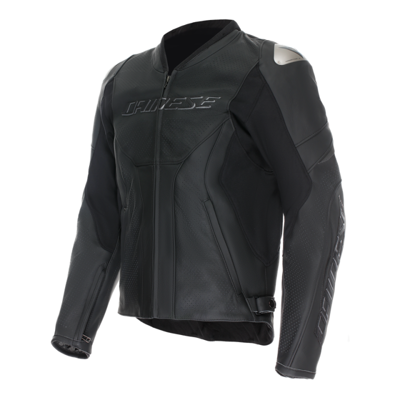Dainese Racing 5 Perforated Leather Jacket Black/Black/Black Tall Size - 52