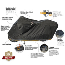 Load image into Gallery viewer, Dowco Touring WeatherAll Plus Ratchet Motorcycle Cover Black - 2XL