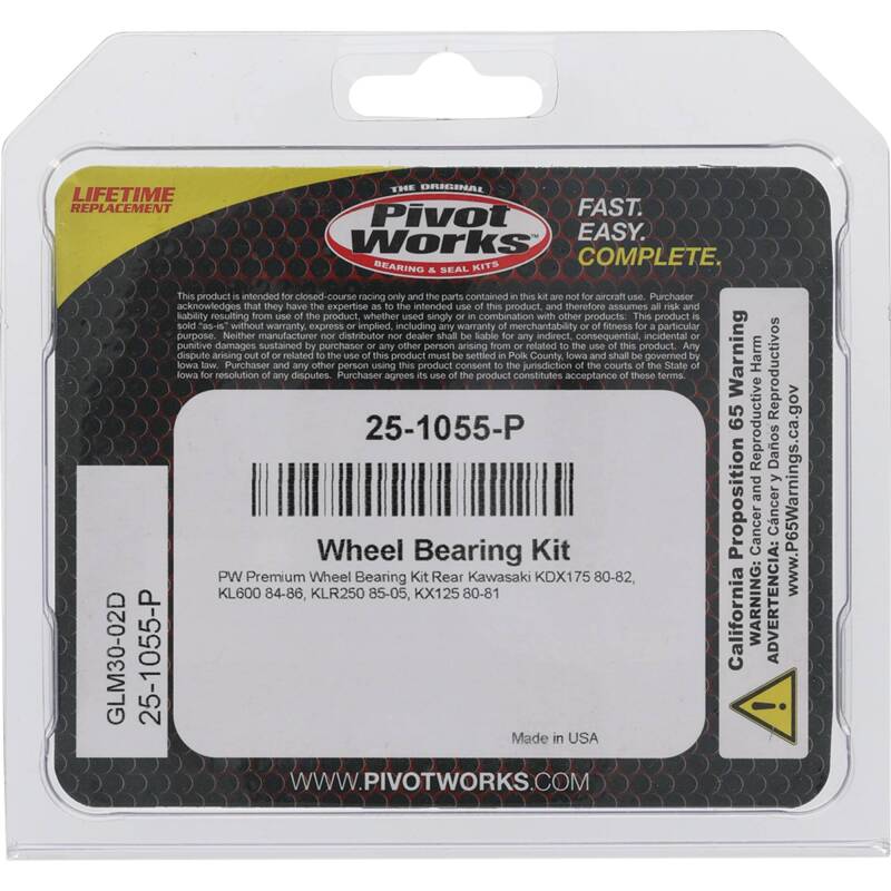 Pivot Works Kawasaki Wheel Bearing Kit Premium Bearings