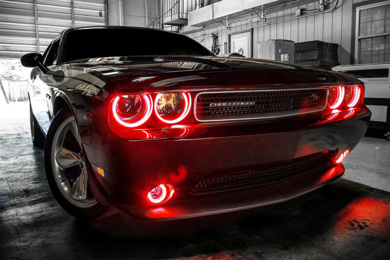 Oracle Dodge Challenger 08-14 LED Waterproof Halo Kit - Red SEE WARRANTY