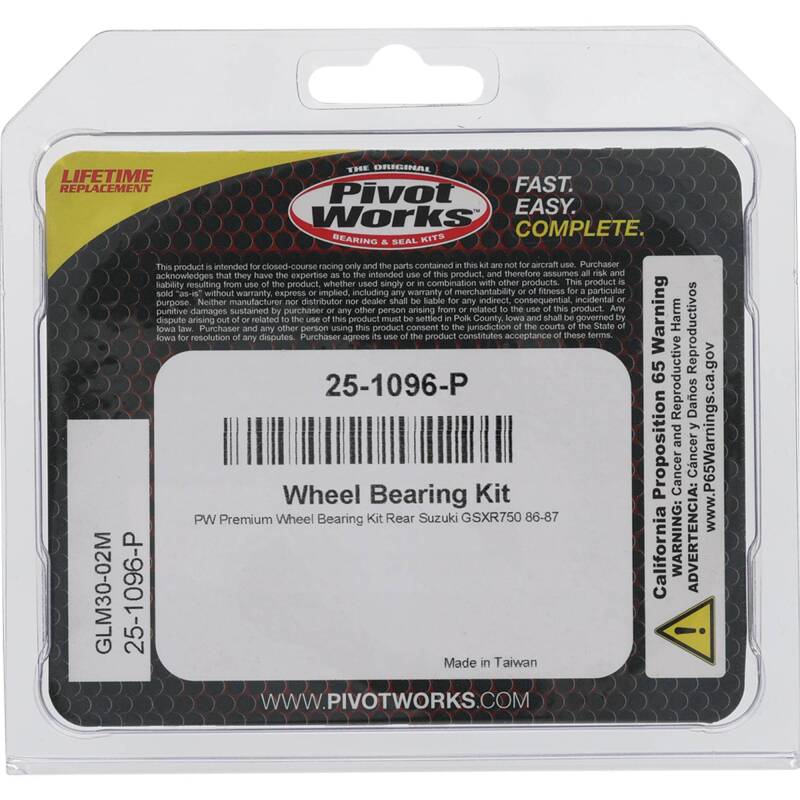 Pivot Works Suzuki Wheel Bearing Kit Premium Bearings