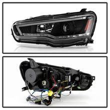 Load image into Gallery viewer, Spyder 08-17 Mitsubishi Lancer EVO 10 Projector Headlights - Black (PRO-YD-ML08V2HIDSI-SEQ-BK)