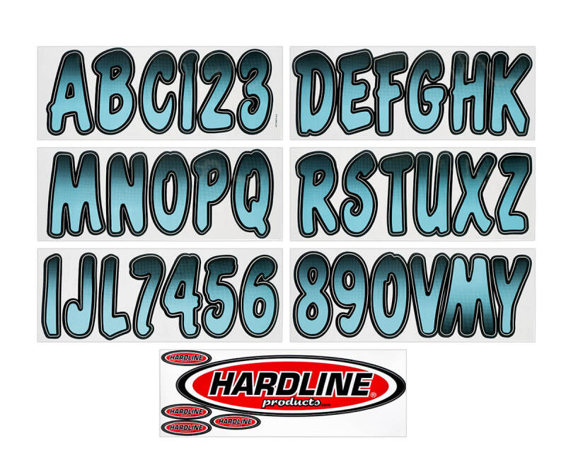 Hardline Boat Lettering Registration Kit 3 in. - 200 BabyBlue/Black