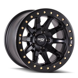 Dirty Life 9304 DT-2 17x9 / 5x127 BP / -12mm Offset / 78.1mm Hub Matte Black Wheel - Beadlock