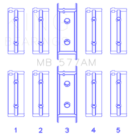 King Engine Bearings Mitsubishi 4G52 (Size +0.50mm) Main Bearing Set