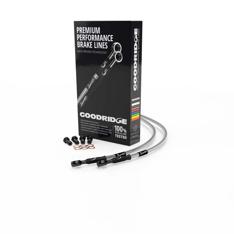 Goodridge 11-14 Harley-Davidson FLSTC Heritage CL (w/ABS) Clear Front Brake Line w/Black Fitting - GTR Auto