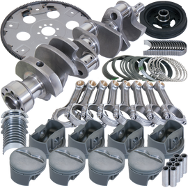 Eagle Chevy 350 1Pc 3.750in Crank 5.700in I-Beam Rods 4.040in Pistons 168 Tooth FP Balanced Assembly